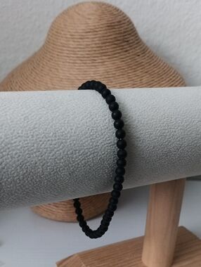 David Yurman Men's Black Onyx Sterling Silver 4mm Spiritual Bead Bracelet